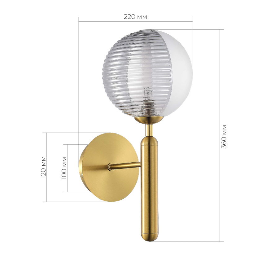 SLE1096-201-01 Светильник настенный Матовое золото/Белый, Дымчатый G9 LED 1*5W AVEIRO EVOLUCE