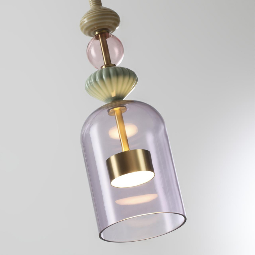 Подвес ODEON LIGHT 5045/12LA PALLETA модерн античная бронза/фиолетовый 12Вт