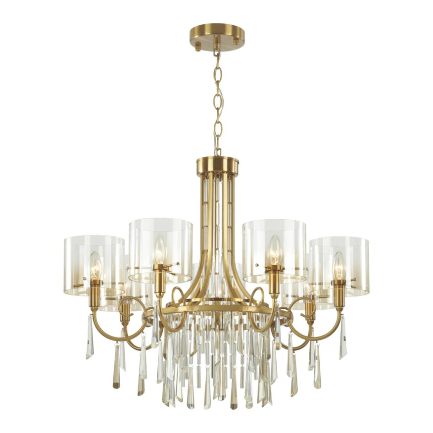 Люстра ODEON LIGHT EXCLUSIVE 4886/7 Nicole в классическом стиле бронзовый/янтарный/прозрачный 40W