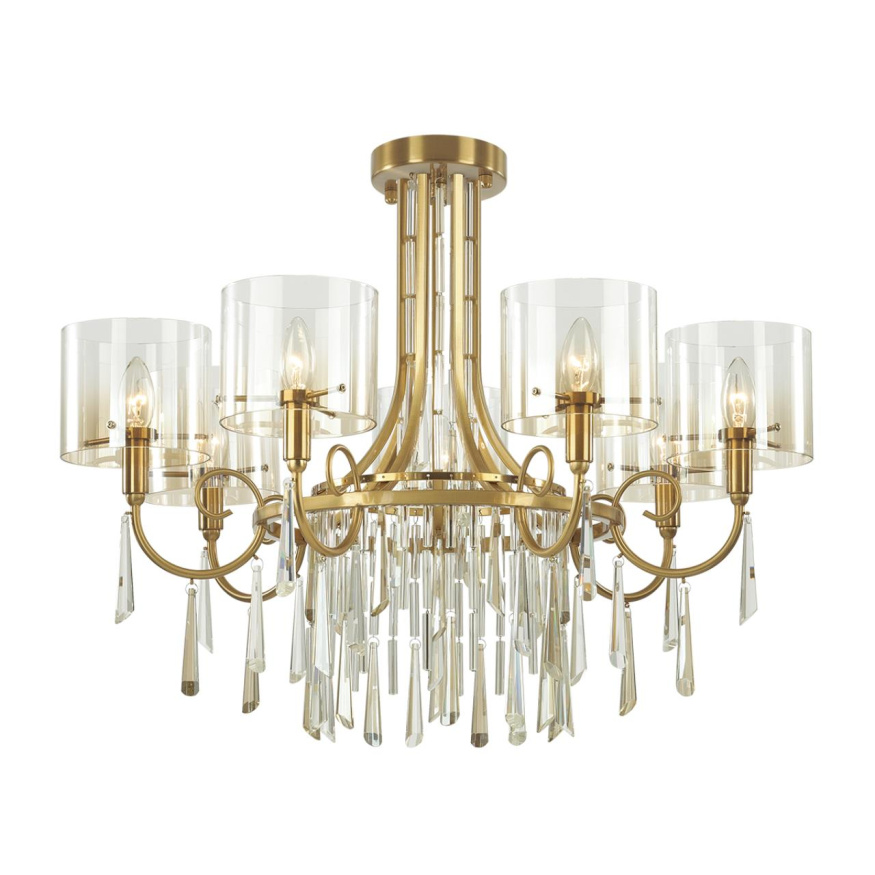 Люстра ODEON LIGHT EXCLUSIVE 4886/7 Nicole в классическом стиле бронзовый/янтарный/прозрачный 40W