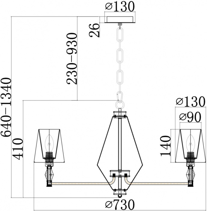 Подвесная люстра Stein MOD038PL-06CH Maytoni E14 Модерн