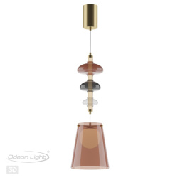 Подвес ODEON LIGHT EXCLUSIVE 5411/18LA Amore неоклассика бронзовый/бордовый/серый/белый матовый 18W