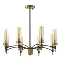 Люстра потолочная LUMION 6538/8C SHARON в классическом стиле чёрный, латунь 8x40W