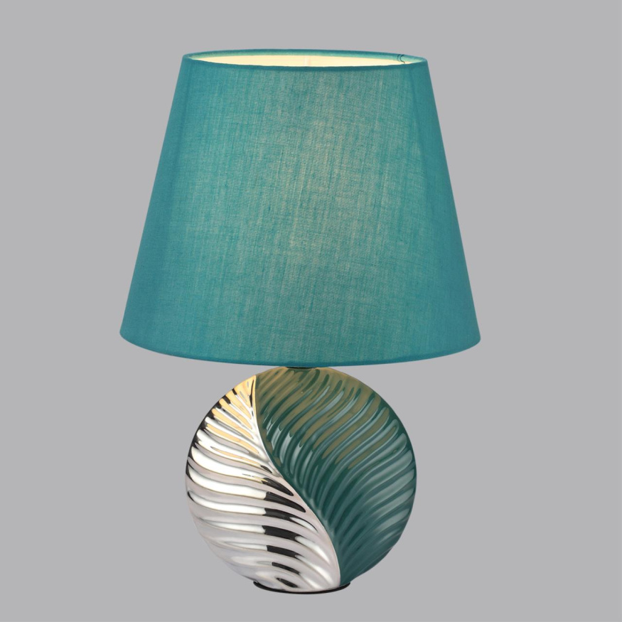 Настольная лампа LUMION 8139/1T TAPALA модерн бирюзовый, серебро 1x60Вт
