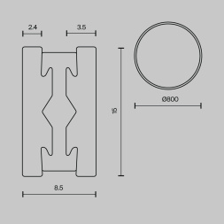 Шинопровод накладной/подвесной Technical TRX154-R-D800-B