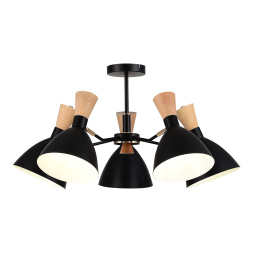 SLE1256-402-05 Светильник потолочный Черный/Черный, Светлое дерево, Золотистый E14 5*40W VISTA EVOLUCE