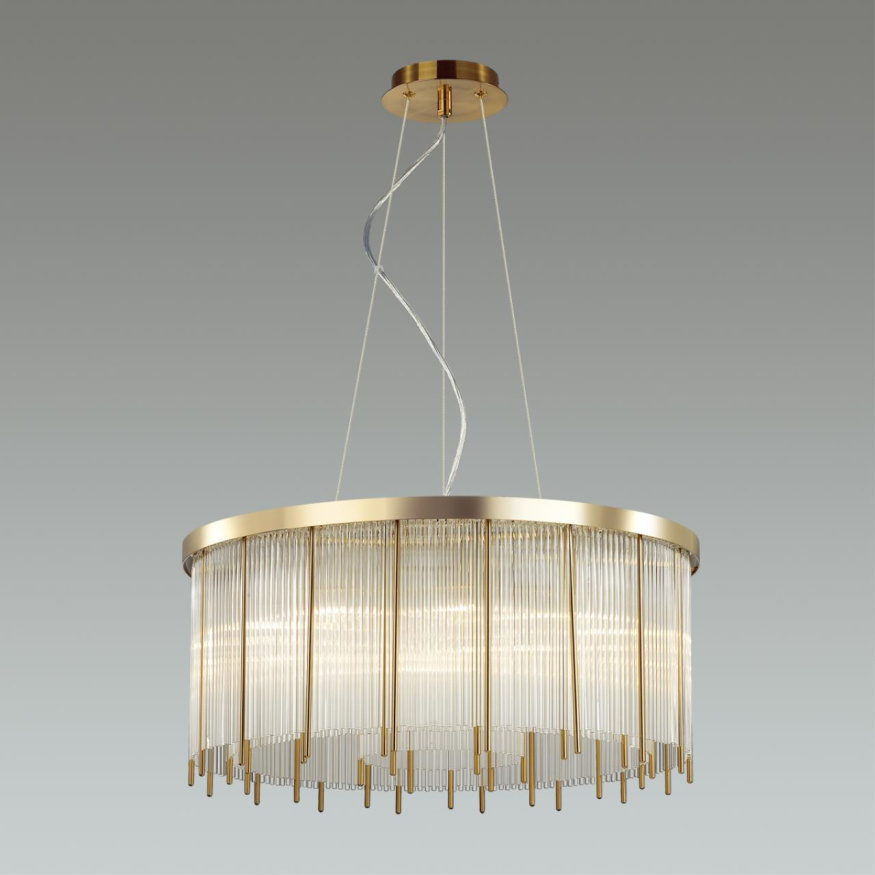 Люстра ODEON LIGHT 4788/10 YORK в классическом стиле золото/металл/стекло 10x40W