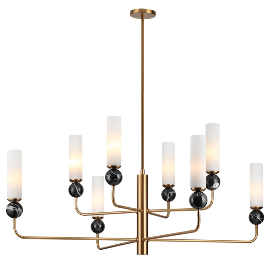 Люстра ODEON LIGHT 4361/8 LOLLA неоклассика, минимализм, модерн под латунь/черный 8x40W