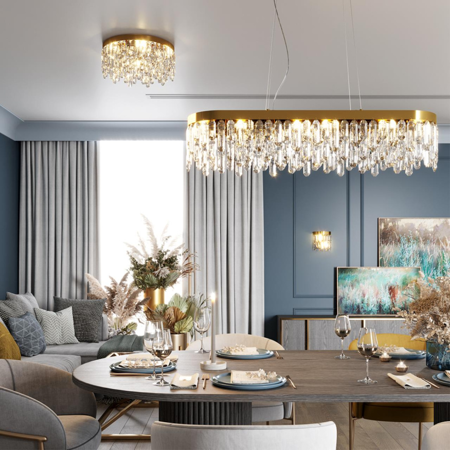 Люстра ODEON LIGHT 4986/6 DAKISA модерн золотой/хрусталь 6x40W