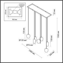 Люстра ODEON LIGHT 5053/7A OVALI GU10 7*4W цвет слонов.кости/мультиколор модерн