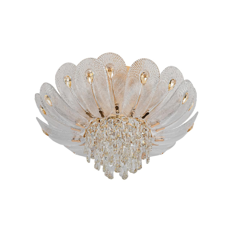 Люстра потолочная ODEON LIGHT 5048/7 PAROTI неоклассика золото/прозрачный/янтарный 7x40W