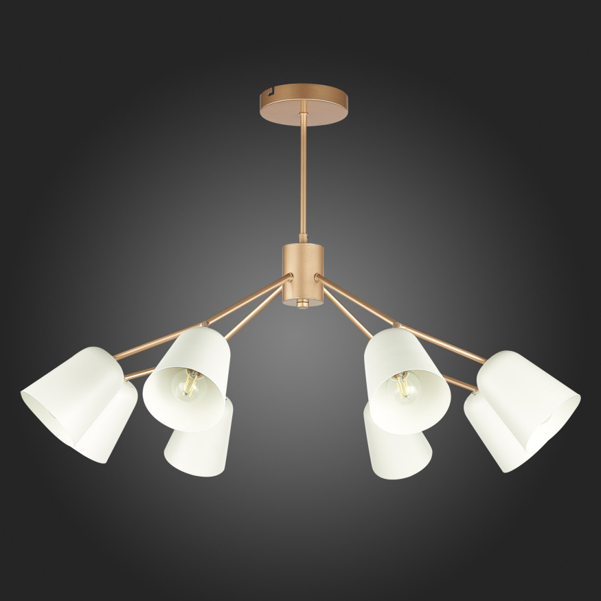 SLE155902-08 Светильник потолочный Золотистый/Белый E14 8*40W MARIO EVOLUCE