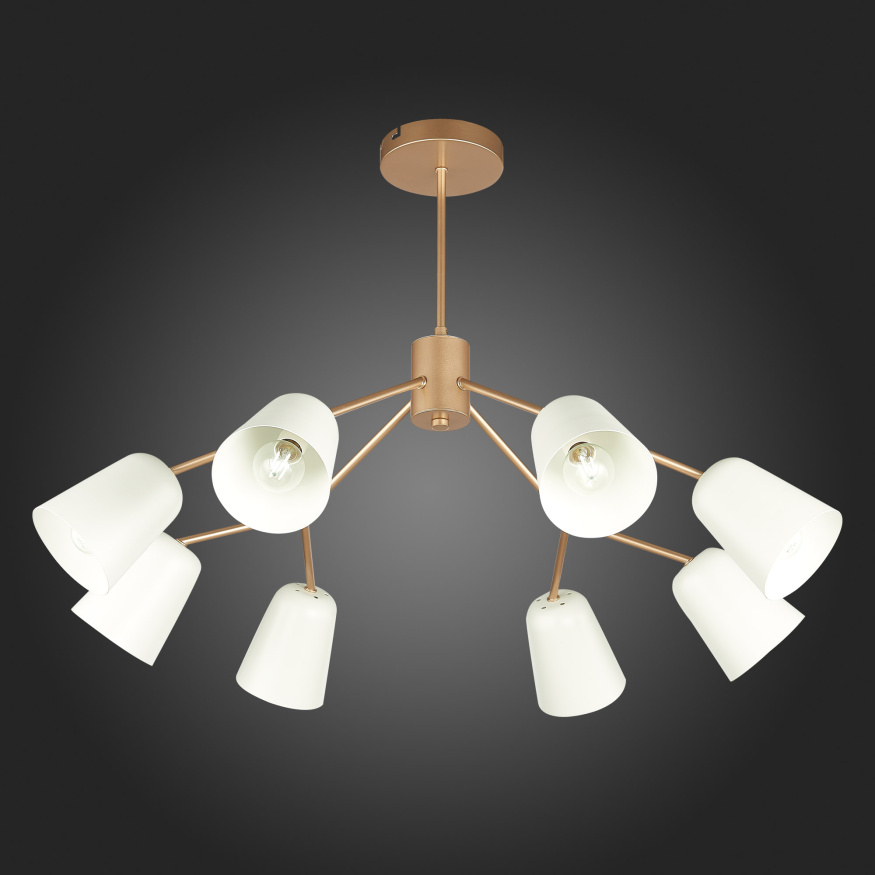 SLE155902-08 Светильник потолочный Золотистый/Белый E14 8*40W MARIO EVOLUCE