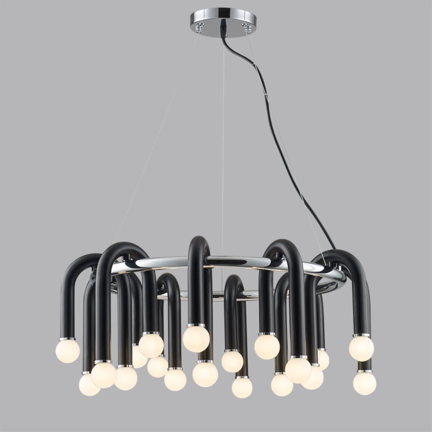 Люстра LUMION 5699/20 CASPIAN лофт чёрный, хром 20x60W