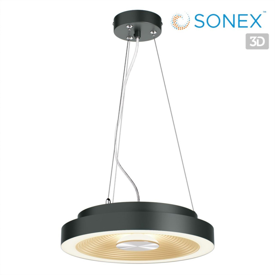 Потолочный светильник SONEX 7753/18L QUANTUM модерн белый/черный/золотой 18W