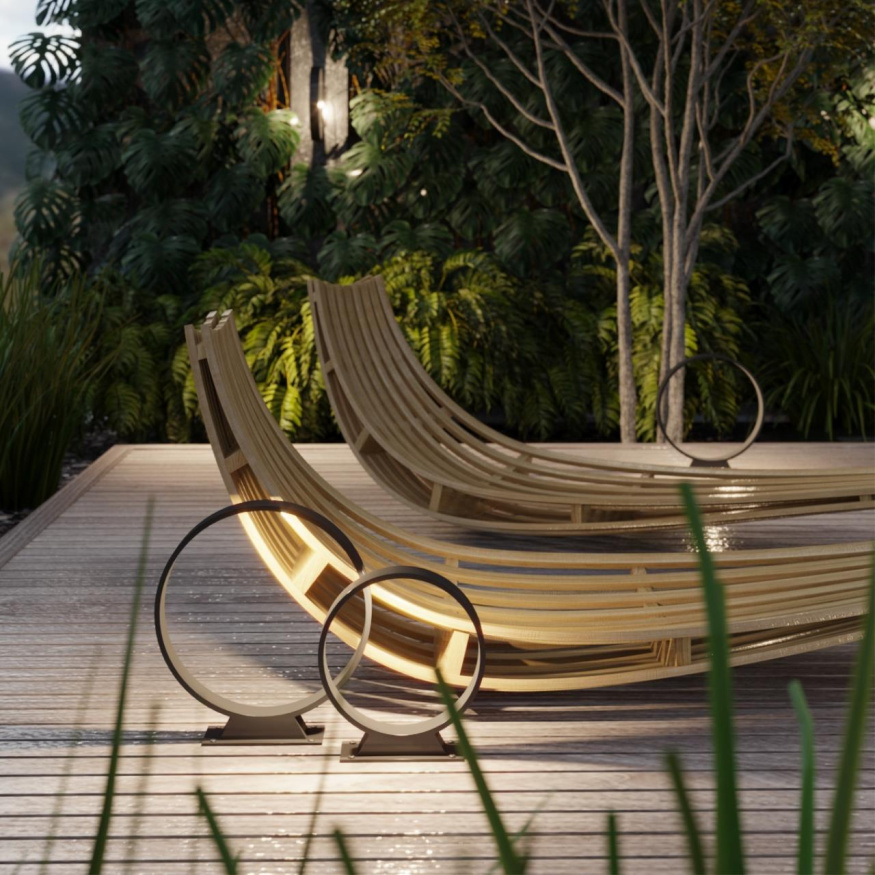 Напольный светильник ODEON LIGHT 6615/5FL UVO хай-тек черный/металл 5Вт