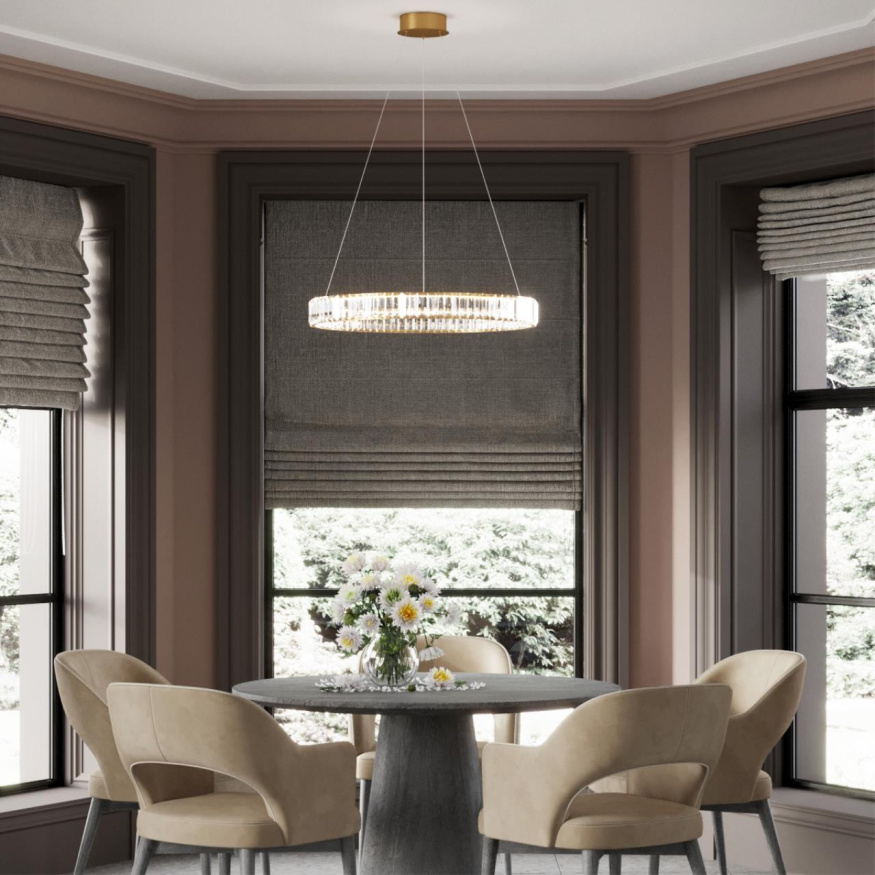 Люстра ODEON LIGHT 5015/45L Vekia модерн золотой/прозрачный/металл/хрусталь 45W