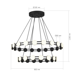 SL6610.403.36 Светильник подвесной ST-Luce черный/белый LED 1*70W 4000K MONRO ST LUCE