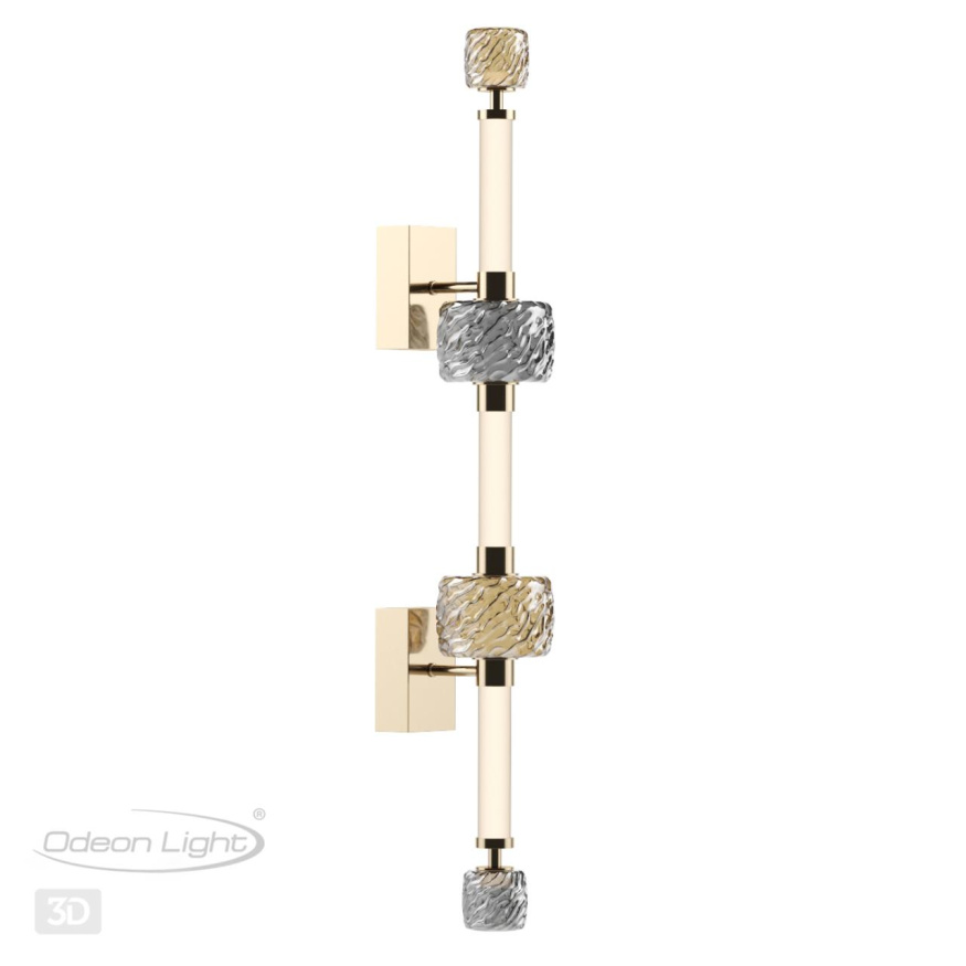 Настенный светильник ODEON LIGHT EXCLUSIVE 5426/34WL KLIFF модерн золотой/белый/дымчатый/коньячный 34W