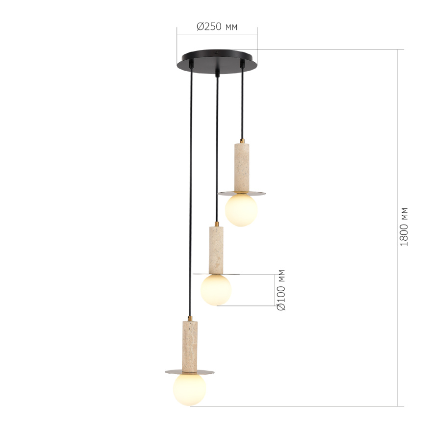 SL1194.303.03 Светильник подвесной ST-Luce латунь/белый G9 3*5W 4000K EARTHY ST LUCE