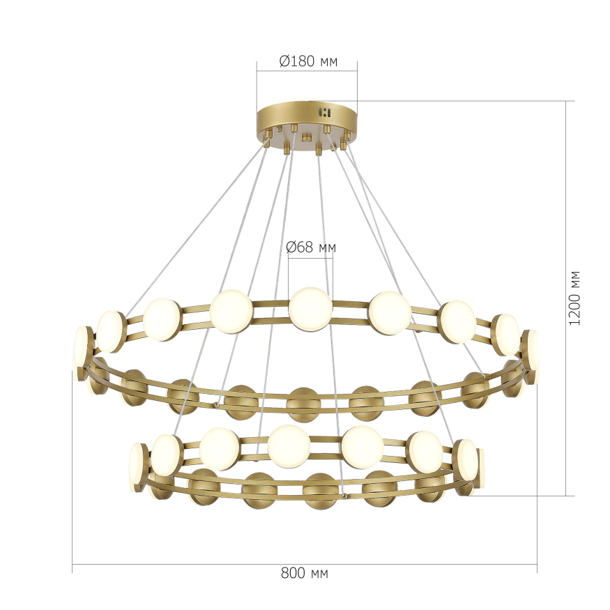 SL6610.203.36 Светильник подвесной ST-Luce золотистый/белый LED 1*70W 4000K MONRO ST LUCE