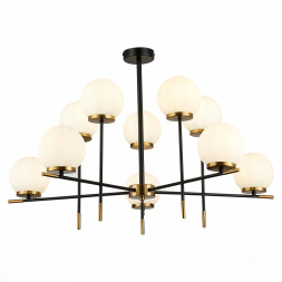 SL1203.402.10 Люстра потолочная ST-Luce Черный, Латунь/Белый E27 10*60W LIMANO ST LUCE