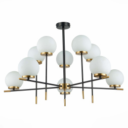 SL1203.402.10 Люстра потолочная ST-Luce Черный, Латунь/Белый E27 10*60W LIMANO ST LUCE