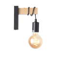 SL1142.401.01 Светильник настенный Черный, Светлое дерево E27 1*60W BAGETTI EVOLUCE
