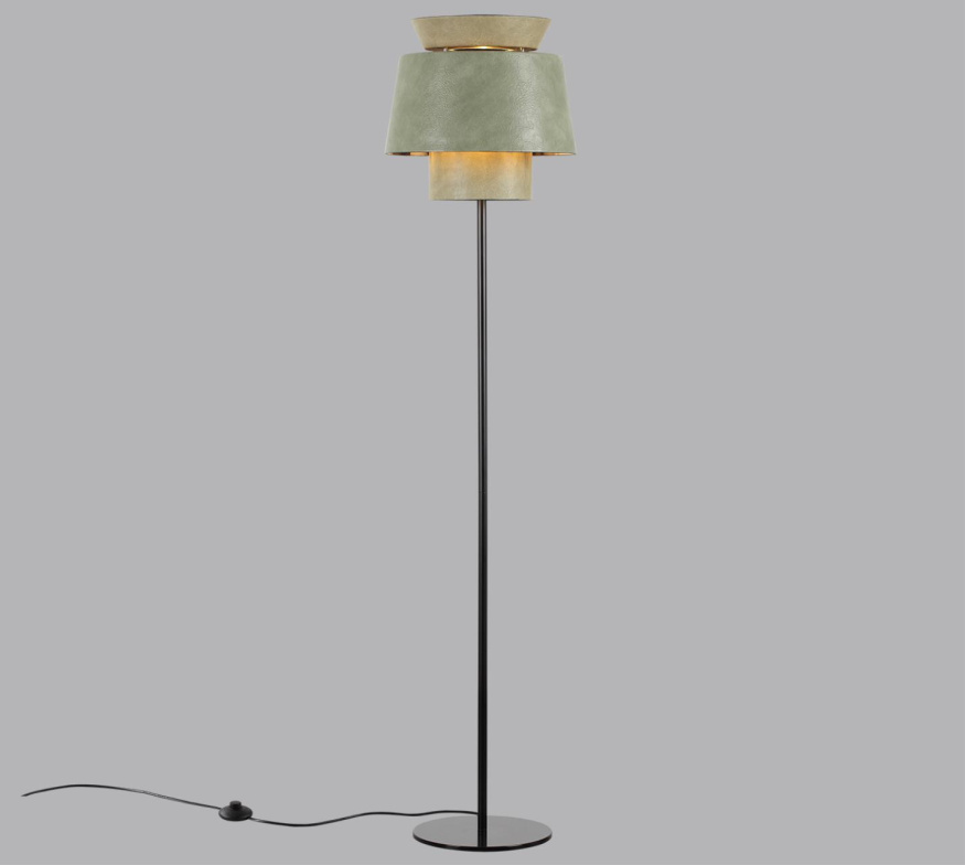 Торшер ODEON LIGHT 4992/1FA KRESSA модерн черный/зеленый//золотой/металл/экокожа 1x60Вт