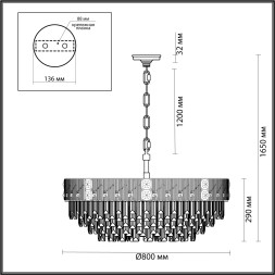 Люстра ODEON LIGHT 5070/21 FIESTA E14 21*40W золото/прозрачный Неоклассика