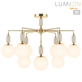 Люстра потолочная LUMION 6580/9C VIVIEN в классическом стиле французское золото, серый, белый 9x40W