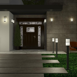 Светильник ландшафтный настенный NOVOTECH 370775 ZEBRA хай-тек темно-серый 18W