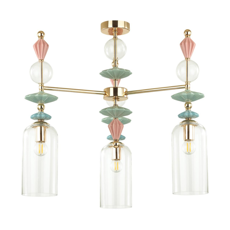 Люстра потолочная ODEON LIGHT EXCLUSIVE 4855/3C BIZET в классическом стиле золото/разноцветный 3x40W