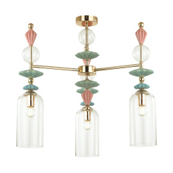 Люстра потолочная ODEON LIGHT EXCLUSIVE 4855/3C BIZET в классическом стиле золото/разноцветный 3x40W
