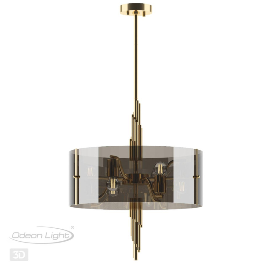 Люстра ODEON LIGHT EXCLUSIVE 4895/6 Margaret ар деко античная бронза/дымчатый 40W