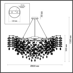 Люстра ODEON LIGHT 4969/12 DELICA G9 12*40W античн.бронза/прозрачный модерн