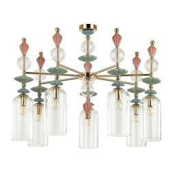 Люстра потолочная ODEON LIGHT EXCLUSIVE 4855/7C BIZET в классическом стиле золото/разноцветный 7x40W