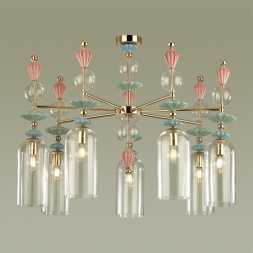 Люстра потолочная ODEON LIGHT EXCLUSIVE 4855/7C BIZET в классическом стиле золото/разноцветный 7x40W