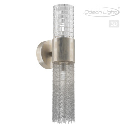 Бра ODEON LIGHT 4631/2W PERLA ар деко серебристый/стекло/металл.цепочки 2x5W