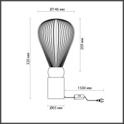 Настольная лампа ODEON LIGHT EXCLUSIVE 5402/1T Elica E14 40W золотой/янтарный модерн