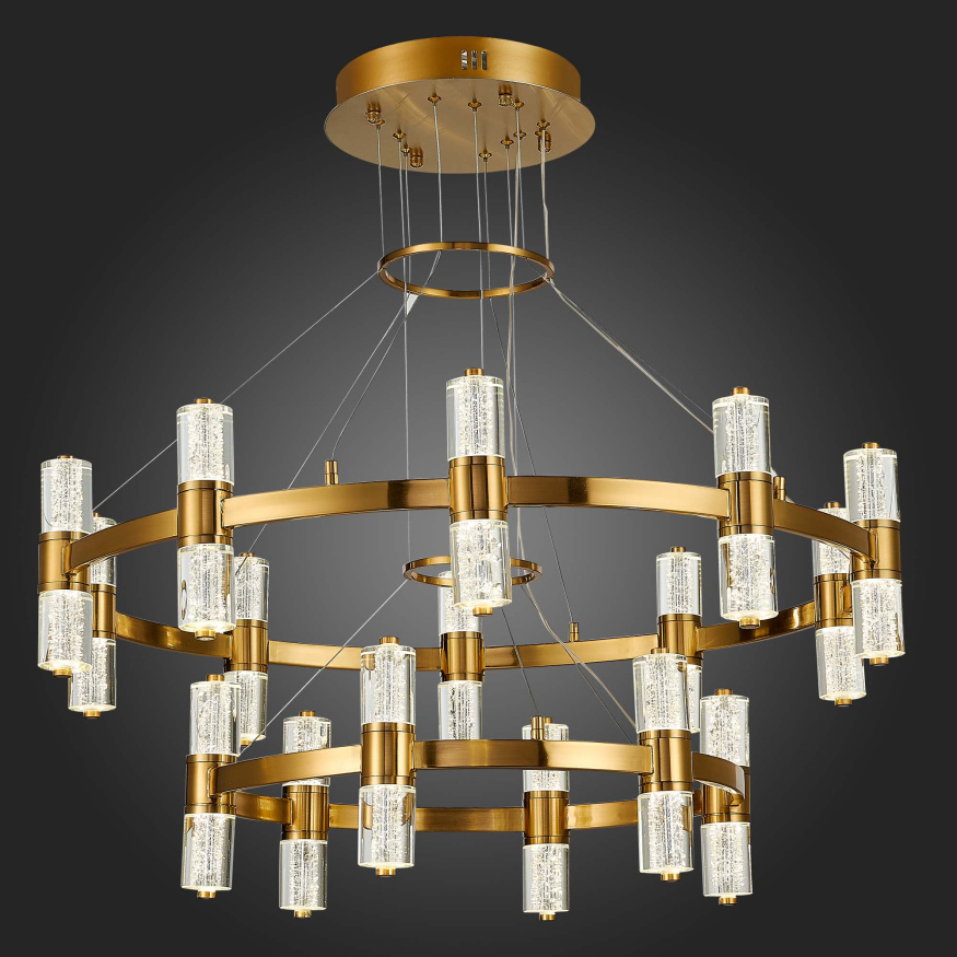 SL6007.203.32 Люстра подвесная ST-Luce Латунь/Прозрачный LED 32*2,5W 4000K GEMINA ST LUCE