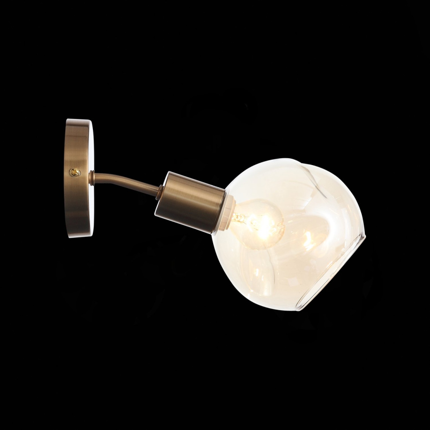 SLE155301-01 Светильник настенный Античная медь/Янтарный E14 1*60W GENTORE EVOLUCE