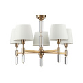 Люстра ODEON LIGHT EXCLUSIVE 4894/5 LONDON в классическом стиле бронзовый/белый/абажур ткань 5x40W