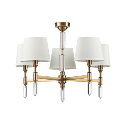 Люстра ODEON LIGHT EXCLUSIVE 4894/5 LONDON в классическом стиле бронзовый/белый/абажур ткань 5x40W