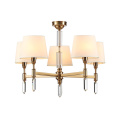 Люстра ODEON LIGHT EXCLUSIVE 4894/5 LONDON в классическом стиле бронзовый/белый/абажур ткань 5x40W