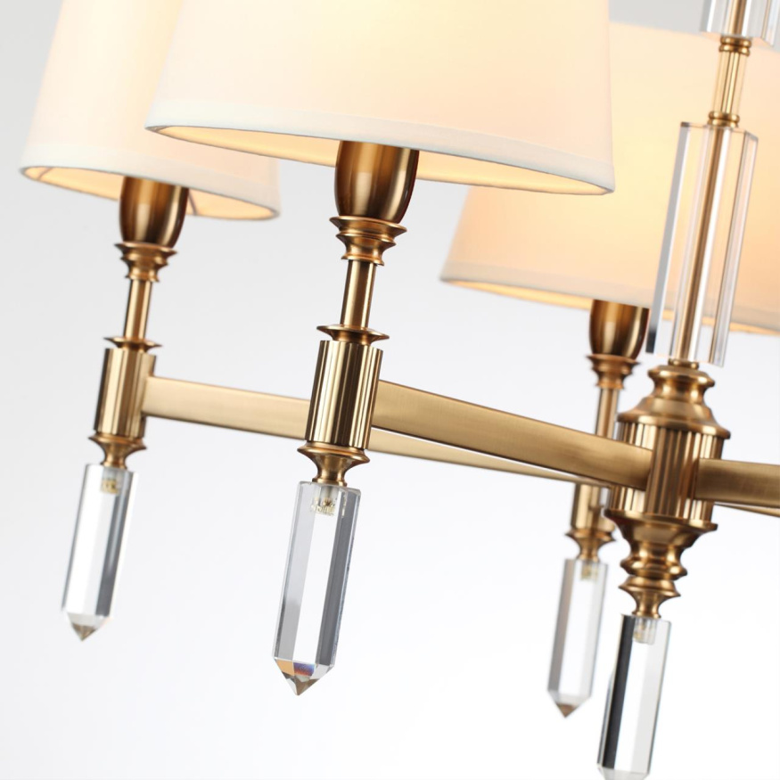 Люстра ODEON LIGHT EXCLUSIVE 4894/5 LONDON в классическом стиле бронзовый/белый/абажур ткань 5x40W