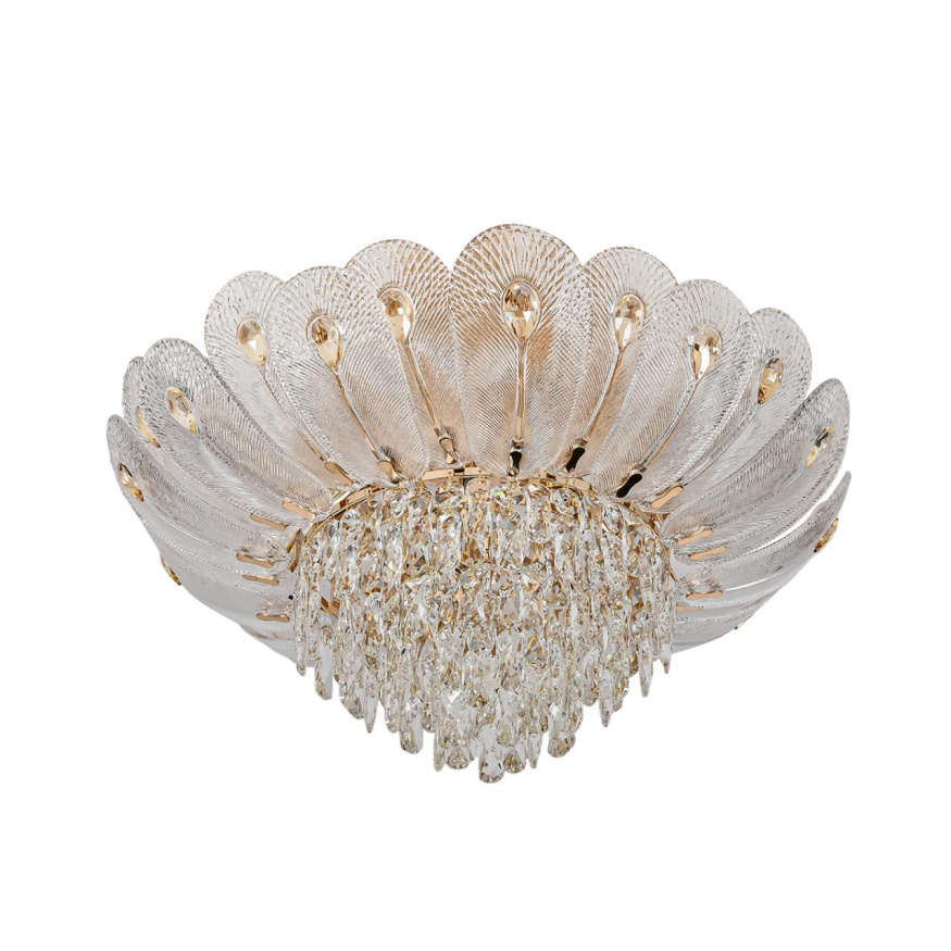 Люстра потолочная ODEON LIGHT 5048/11 PAROTI неоклассика золото/прозрачный/янтарный 11x40W