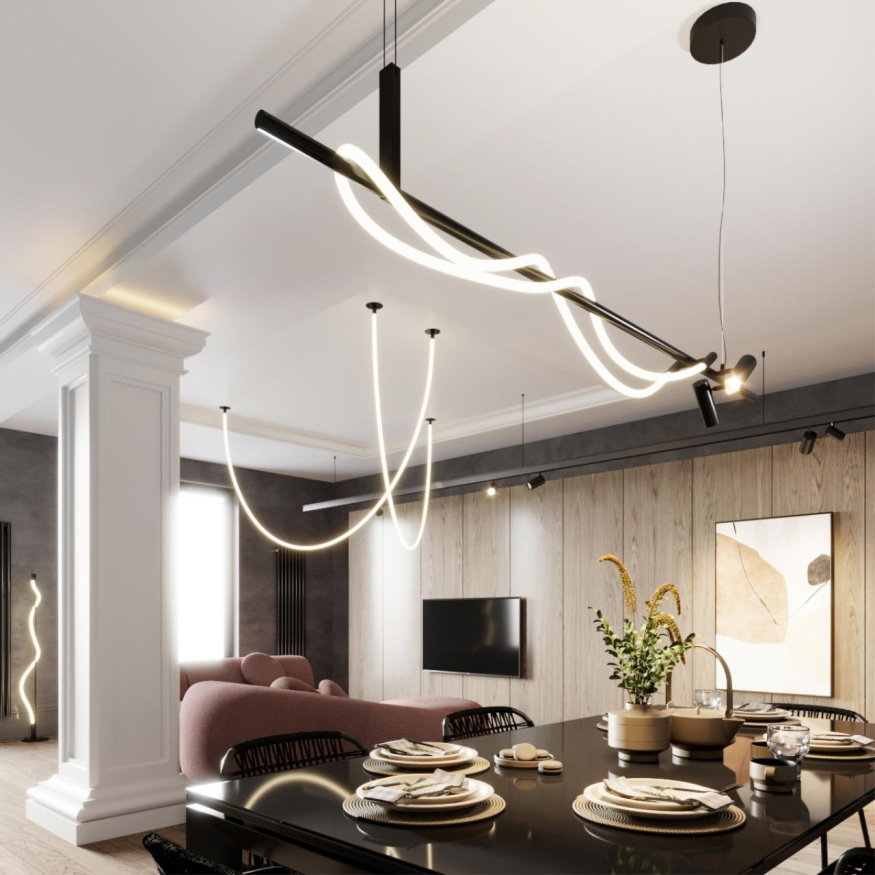 Подвесной светильник ODEON LIGHT 4391/40L CORDA хай-тек черный 1x40W