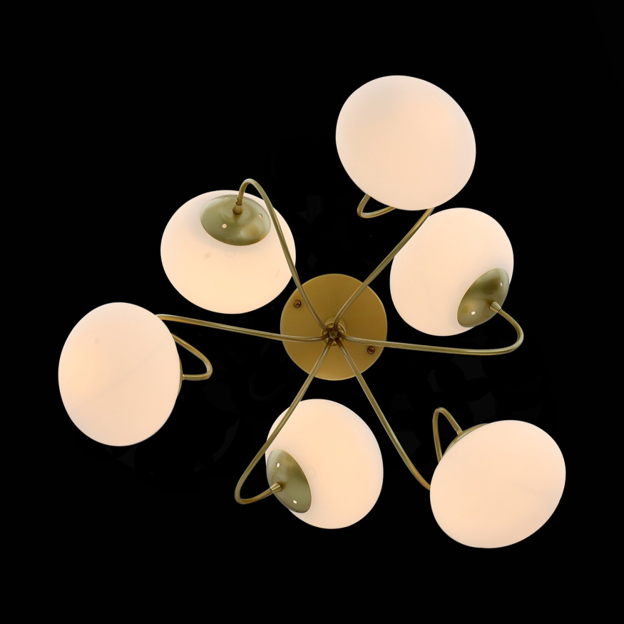 SL717.202.06 Светильник потолочный Золотистый/Белый E27 6*40W ACINI EVOLUCE