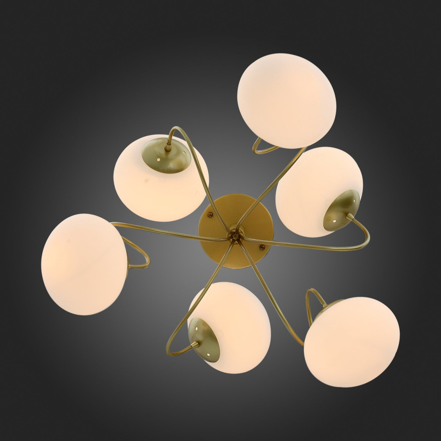 SL717.202.06 Светильник потолочный Золотистый/Белый E27 6*40W ACINI EVOLUCE